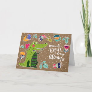 Cartes Pour Fêtes Annuelles Crocodile drôle Saint Valentin