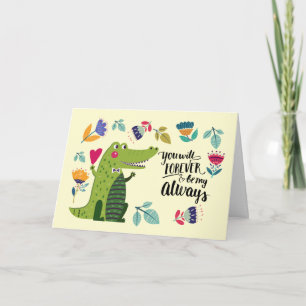 Cartes Pour Fêtes Annuelles Crocodile drôle Saint Valentin