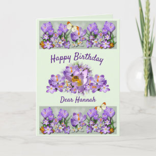 Cartes Pour Fêtes Annuelles Crocus de printemps personnalisé Texte personnalis