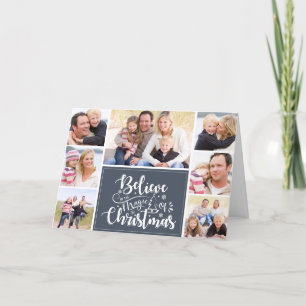 Cartes Pour Fêtes Annuelles Croire à la magie de Noël Photo Folded
