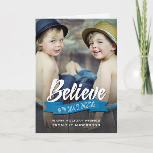 Cartes Pour Fêtes Annuelles Croire à la magie de Noël Photo personnalisée