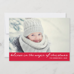 Cartes Pour Fêtes Annuelles Croire À La Magie De Noël Photo Rouge