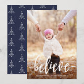 Cartes Pour Fêtes Annuelles Croire moderne manuscrit script de Noël photo (Devant / Derrière)