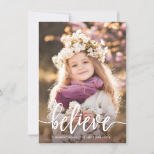 Cartes Pour Fêtes Annuelles Croire moderne manuscrit script de Noël photo