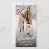 Cartes Pour Fêtes Annuelles Croire Script Star Religieux Noël Chic Photo (Devant)