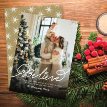 Croire Star Calligraphy Photo de Noël religieuse