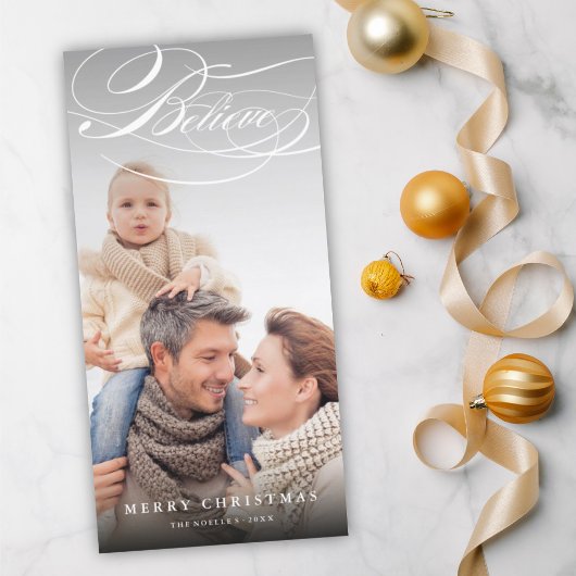 Cartes Pour Fêtes Annuelles Croire Swash Script Religieux Photo de Noël