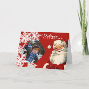 Cartes Pour Fêtes Annuelles 'Crois' Jolly Vintage Père Noël