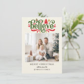 Cartes Pour Fêtes Annuelles Crois-Joyeux Noël ! Photo moderne, simple (Debout devant)