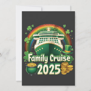 Cartes Pour Fêtes Annuelles Croisière en famille 2025 Saint-Patrick Chanceux a