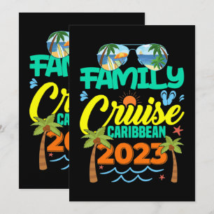 Cartes Pour Fêtes Annuelles Croisière en famille Caraïbes 2023 Vacances d'été