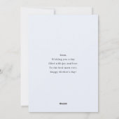 Cartes Pour Fêtes Annuelles Croissant de Lune Bleu avec Fête des Mères Fleurs (Dos)