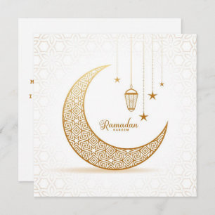 Cartes Pour Fêtes Annuelles Croissant d'or Ramadan Kareem