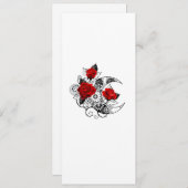Cartes Pour Fêtes Annuelles Croissant mécanique avec roses rouges (Devant / Derrière)