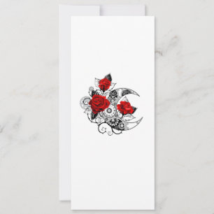 Cartes Pour Fêtes Annuelles Croissant mécanique avec roses rouges