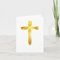 Croix brossée dorée - Crucifix chrétien moderne