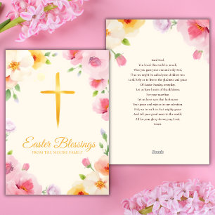 Cartes Pour Fêtes Annuelles Croix catholique à l'aquarelle Bénédictions de Pâq