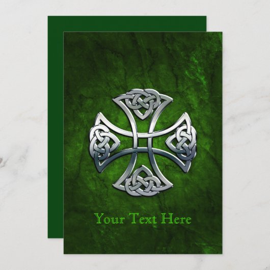 Cartes Pour Fêtes Annuelles Croix celtique personnalisée (Devant / Derrière)