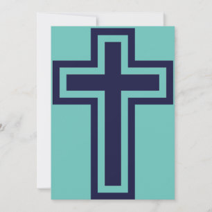 Cartes Pour Fêtes Annuelles Croix chrétienne bleue différentes variantes
