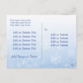Cartes Pour Fêtes Annuelles Croix chrétienne Élégant Script Marine Bleu Noël (Dos)