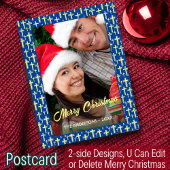 Cartes Pour Fêtes Annuelles Croix chrétienne Élégant Script Marine Bleu Noël