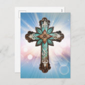 Cartes Pour Fêtes Annuelles Croix chrétienne ornée (Devant / Derrière)