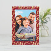 Cartes Pour Fêtes Annuelles Croix chrétienne - photo personnalisée Script Noël (Debout devant)