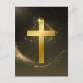 Cartes Pour Fêtes Annuelles Croix-Christ dorée foncée (Devant)
