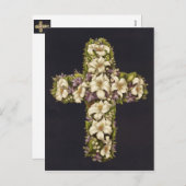 Cartes Pour Fêtes Annuelles Croix de lis de Pâques (Devant / Derrière)