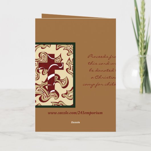 Cartes Pour Fêtes Annuelles Croix de Noël (Dos)