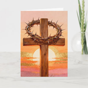 Cartes Pour Fêtes Annuelles Croix de Pâques et Soleil levant