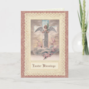 Cartes Pour Fêtes Annuelles Croix de Résurrection de Pâques Ange Eucharistie C