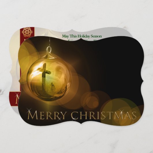 Cartes Pour Fêtes Annuelles Croix du Christ Ornament Réflexion Fancy Cut (Devant / Derrière)