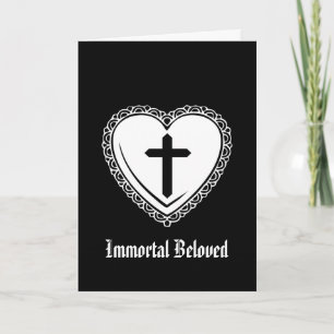 Cartes Pour Fêtes Annuelles Croix du coeur gothique Valentine