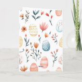 Cartes Pour Fêtes Annuelles Croix fleurie Joyeuses Pâques (Dos)