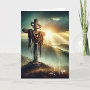 Cartes Pour Fêtes Annuelles Croix Robuste Avec Couronne D'Épines