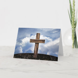 Cartes Pour Fêtes Annuelles Croix Rustique avec Ciel