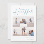 Cartes Pour Fêtes Annuelles Croquis Cursive 6 Photo Collage Hanoukka (Devant)