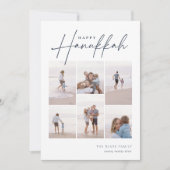 Cartes Pour Fêtes Annuelles Croquis Cursive 6 Photo Collage Hanoukka (Devant)