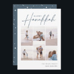 Cartes Pour Fêtes Annuelles Croquis Cursive 6 Photo Collage Hanoukka<br><div class="desc">Partagez de la joie avec ces cartes de fin de année Hanoukka modernes avec 6 de vos photos préférées dans une grille de montage. "Happy Hanoukka" apparaît en haut dans le serif classique et le script cursif à main décontractée. Personnalisez avec votre nom de famille et l'année en bas à...</div>