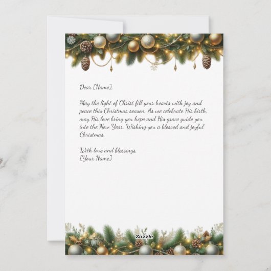 Cartes Pour Fêtes Annuelles Cross Wreath with Berries and Pine, Christmas (Dos)