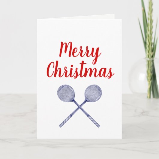 Cartes Pour Fêtes Annuelles Crossed Squash Racquets Blue (Devant)