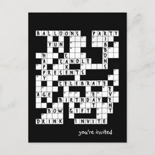 Cartes Pour Fêtes Annuelles Crossword Puzzle Birthday Party