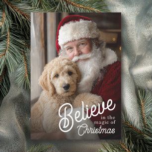 Cartes Pour Fêtes Annuelles Croyez à la magie de la photo de Noël d'animal de