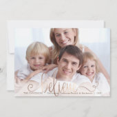 Cartes Pour Fêtes Annuelles CROYEZ Copper Blush manuscrit Script One Photo (Devant)