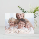 Cartes Pour Fêtes Annuelles CROYEZ Copper Blush manuscrit Script One Photo (Debout devant)