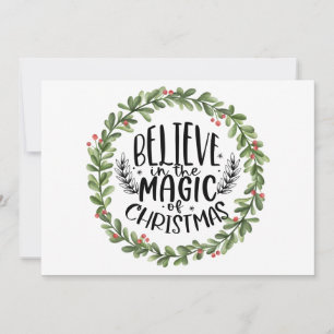 Cartes Pour Fêtes Annuelles Croyez en la Couronne Aquarelle Magique