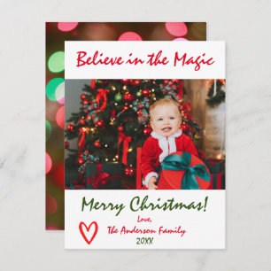 Cartes Pour Fêtes Annuelles Croyez en la Magic Christmas Photo Holiday Card