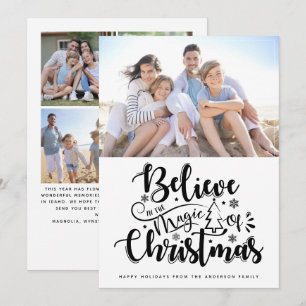Cartes Pour Fêtes Annuelles Croyez en la magie de Noël Photo Holiday Ca
