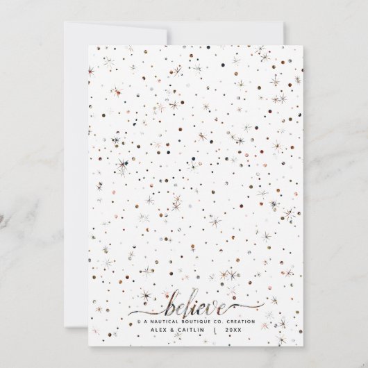 Cartes Pour Fêtes Annuelles Croyez en l'effet Magic Photo-Matching Text (Dos)